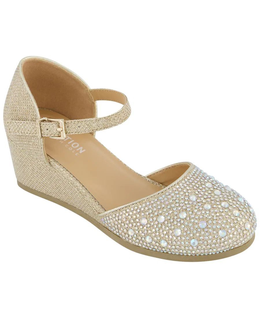Босоножки на щиколотке со стразами, модель Crystal-Embellished Kenneth Cole Reaction, Silver