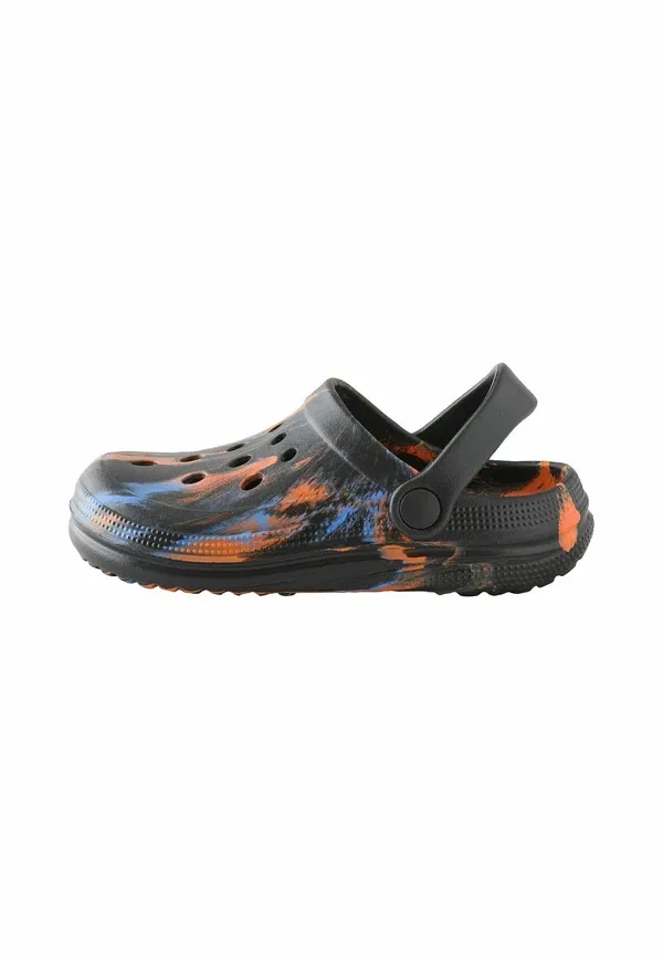 Клоги синтетические Regular fit - clogs Next, orange black marble, черный/оранжевый