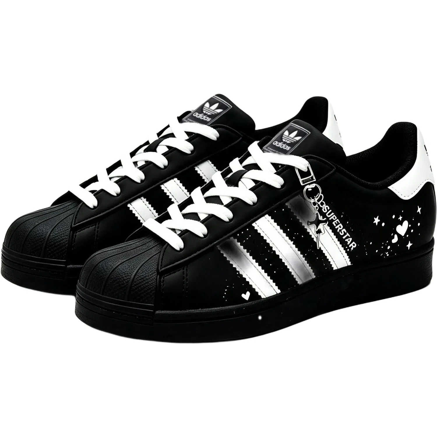 Детские кроссовки для скейтбординга с низким профилем Adidas Originals Superstar 2, Black White — фото 4