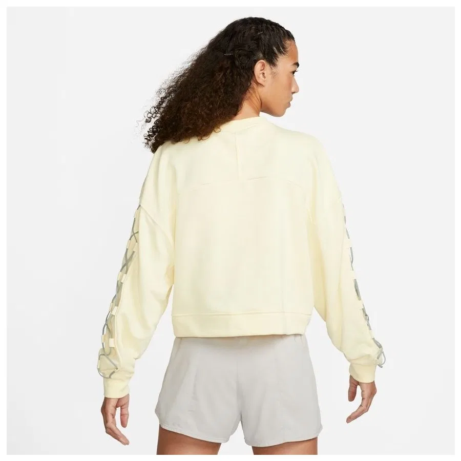 Женский свитшот с длинным рукавом Dri-FIT Lace-Up Crew-Neck Nike, Экрю — фото 2