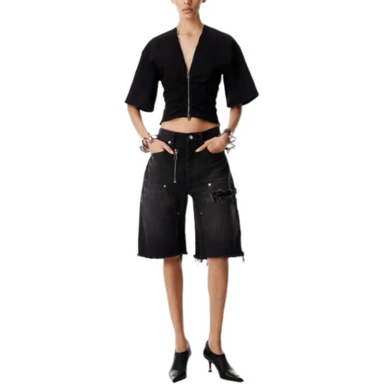 Женские джинсовые шорты Alexander Wang, Black — фото 3