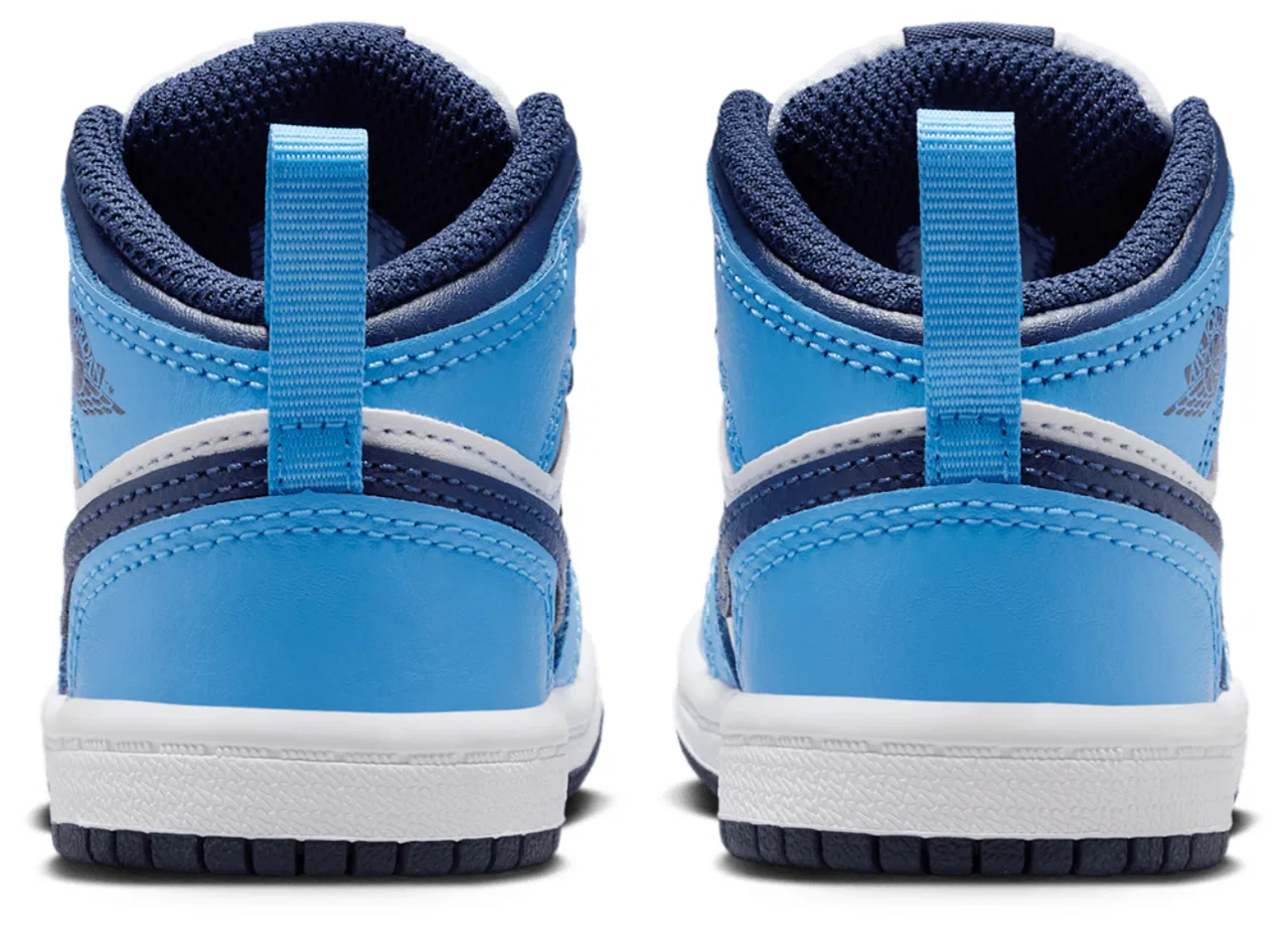 Кроссовки для мальчиков AJ 1 Mid Jordan, цвет Blue/Navy/White — фото 3