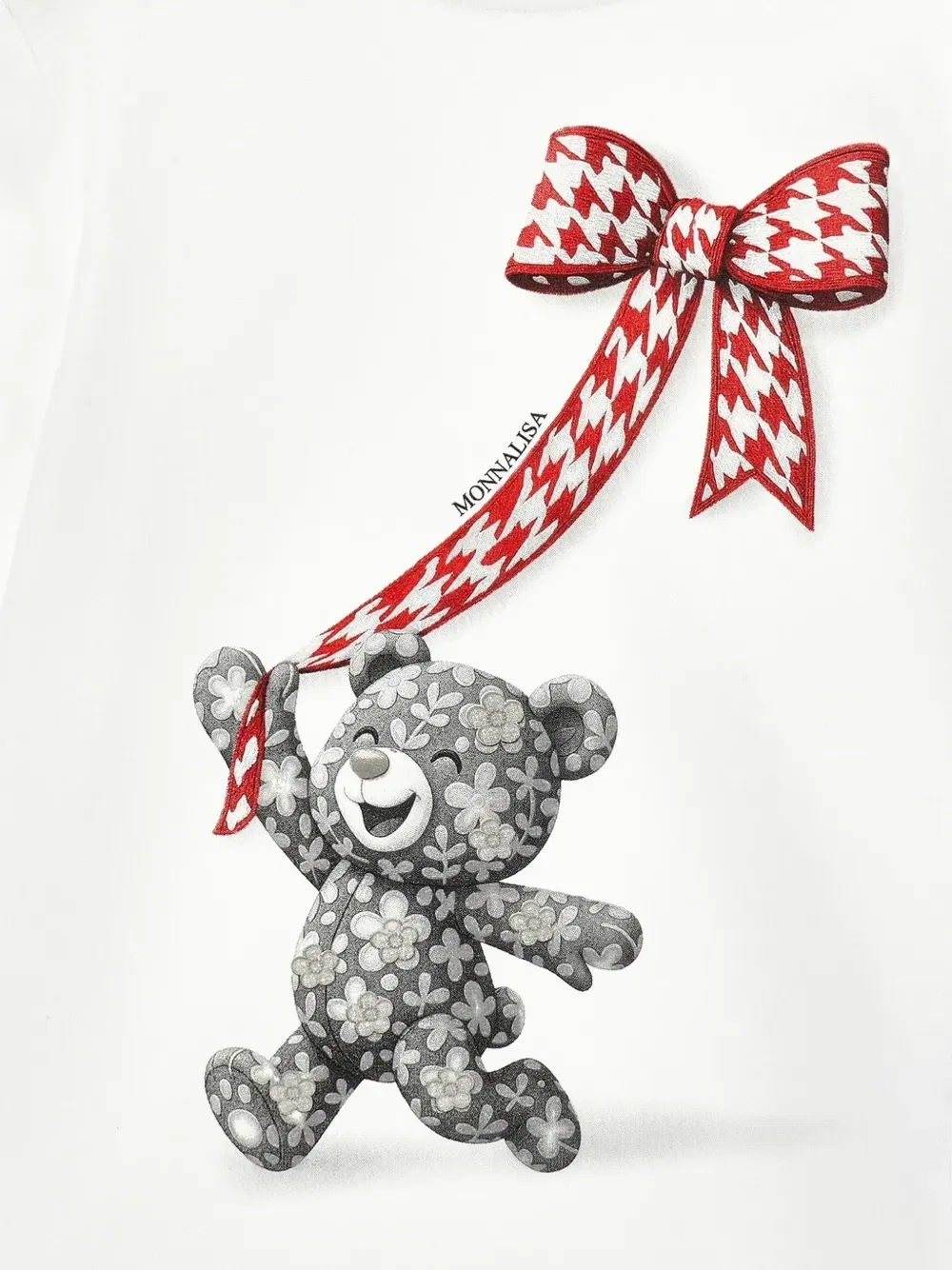 Футболка Teddy Bear с длинными рукавами Monnalisa, белый — фото 3