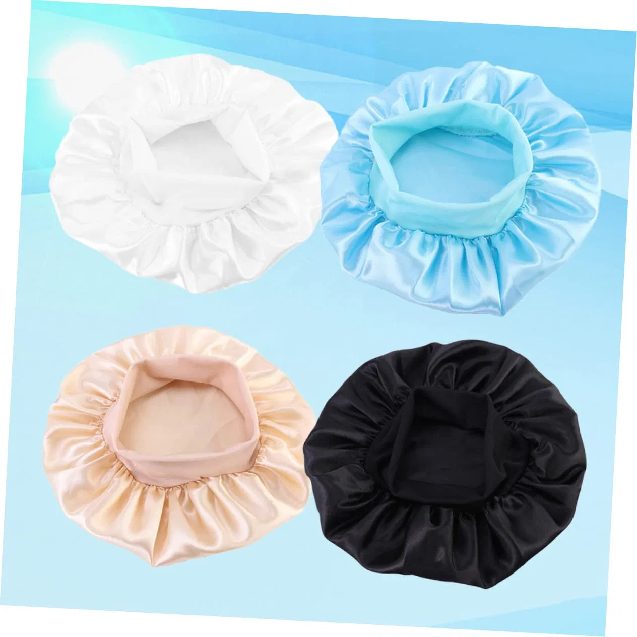Набор шапочек для душа 8 шт, Polyester, Amosfun, 29x29 см, Khaki — фото 4