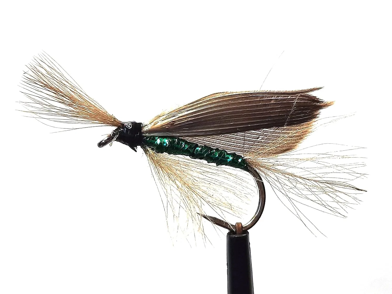 Набор мушек CDC Flashabou Green Female, 3 шт, размер 10 Generic