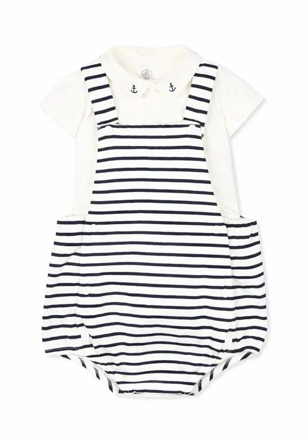 Комплект body с полоской Petit Bateau белый