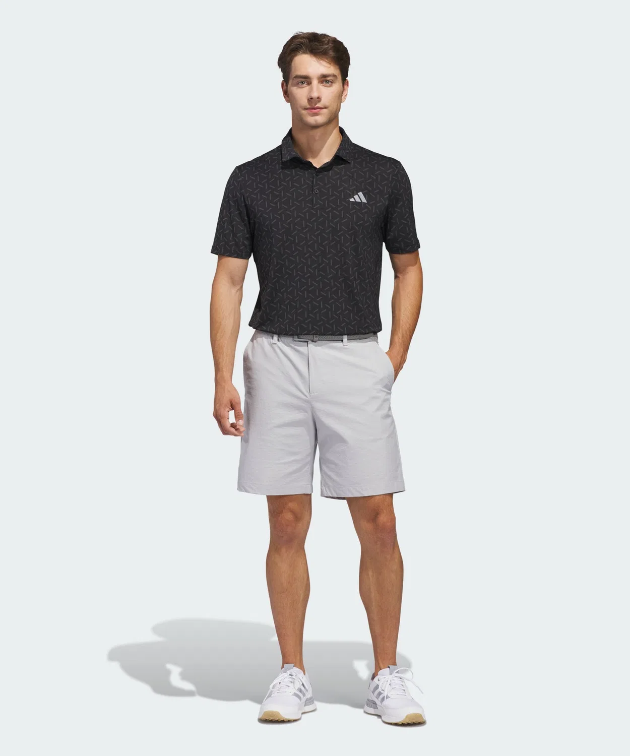 Мужская поло с длинным рукавомClimacool Ultimate365 Mesh Print Adidas, Black — фото 3