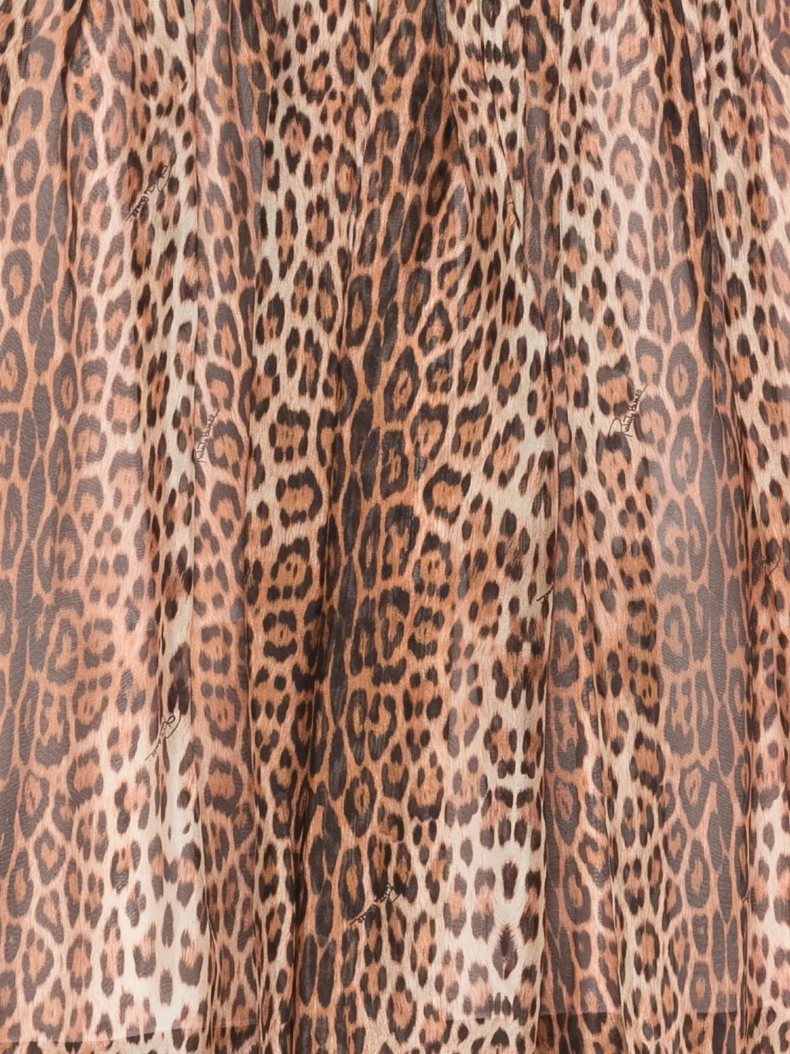 Плиссированная юбка с леопардовым принтом - коричневая Roberto Cavalli, коричневый — фото 2