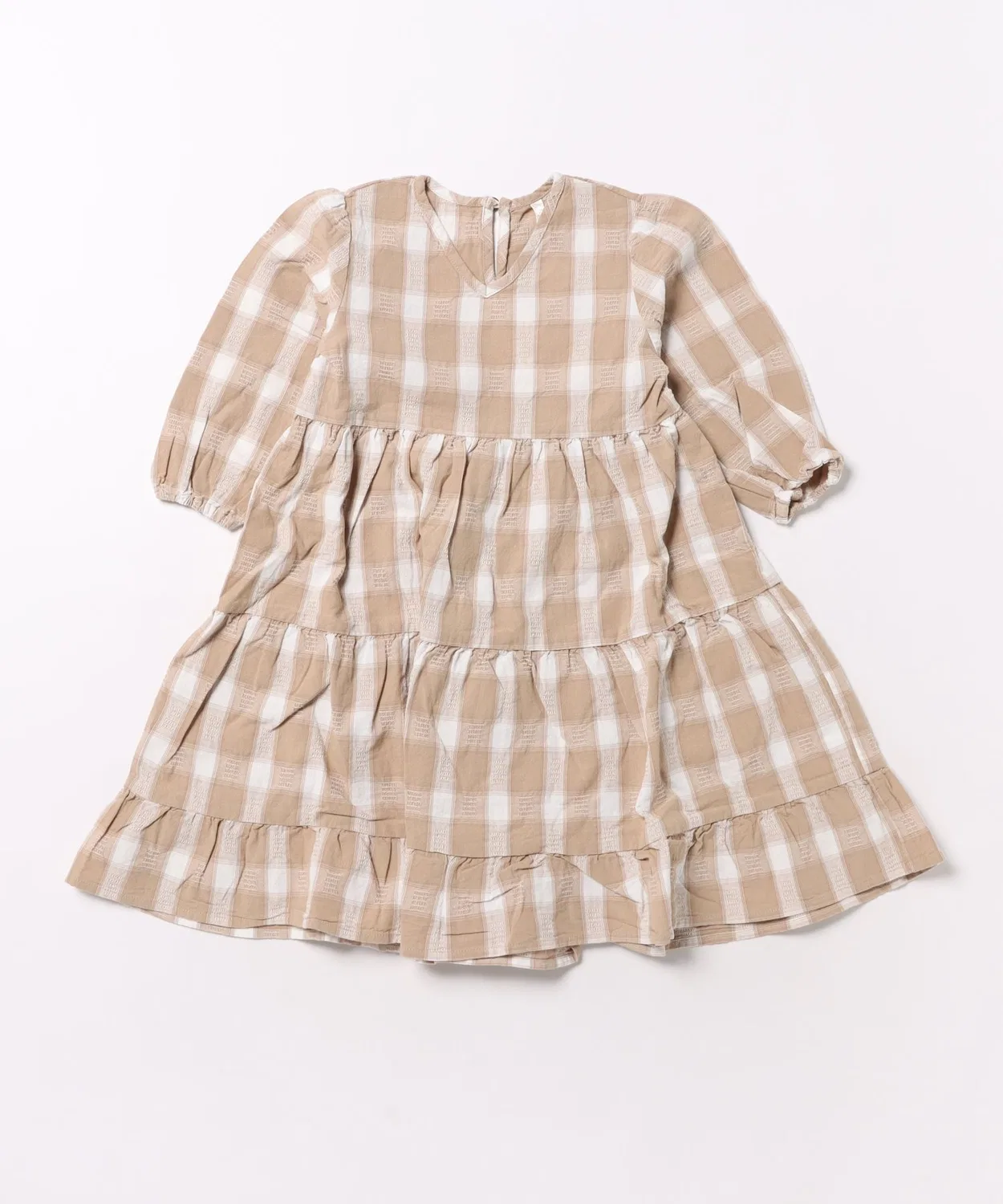 Детское платье-макси с воланами Gillian Dress Putty Plaid Mag., Beige