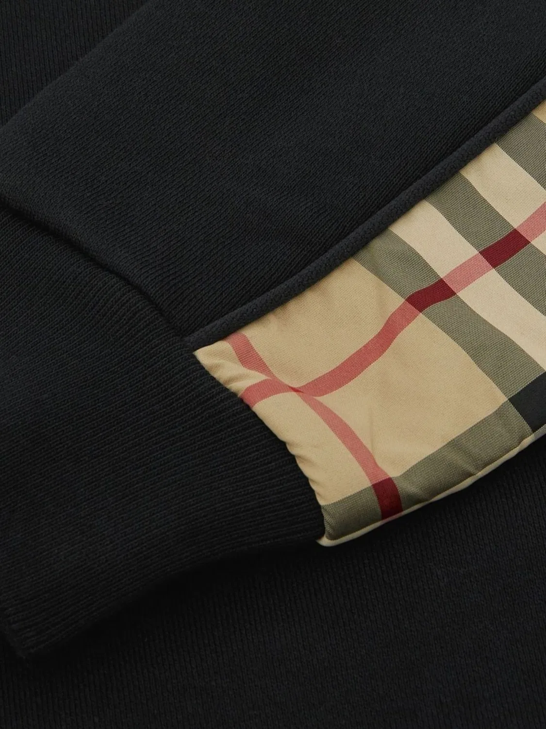 Детский свитшот с панно в клетку Vintage Kids Vintage-Check Panel Sweatshirt Burberry, Black — фото 4