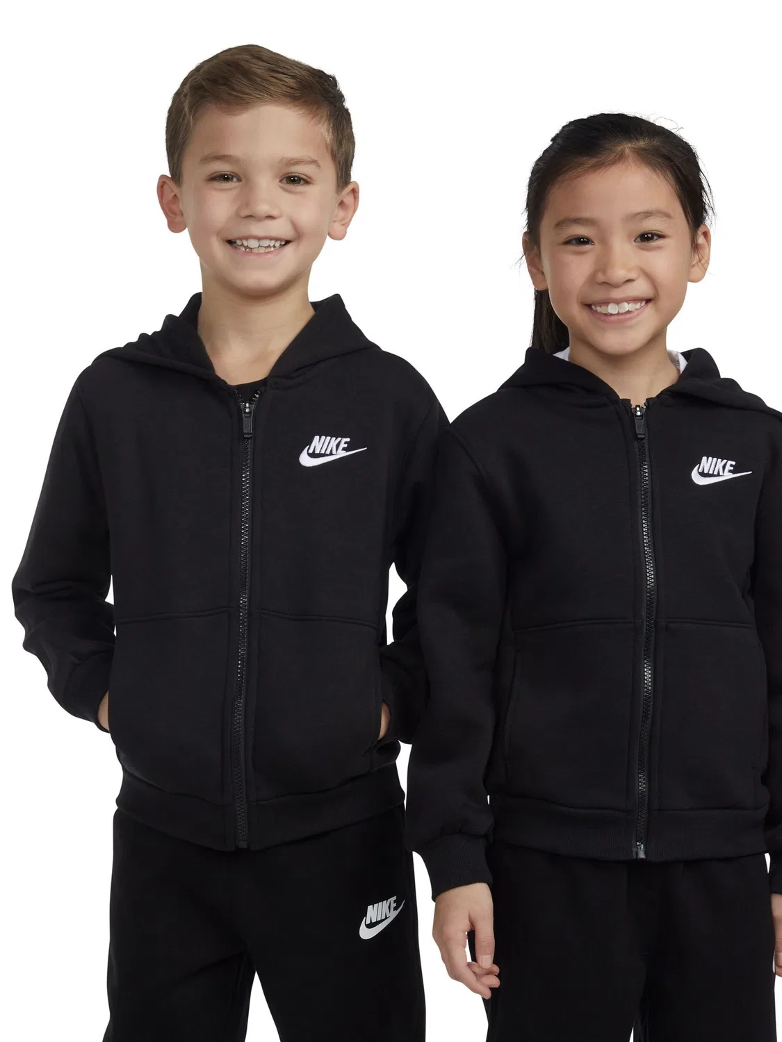 Худи Nike Club Fleece на молнии, черный