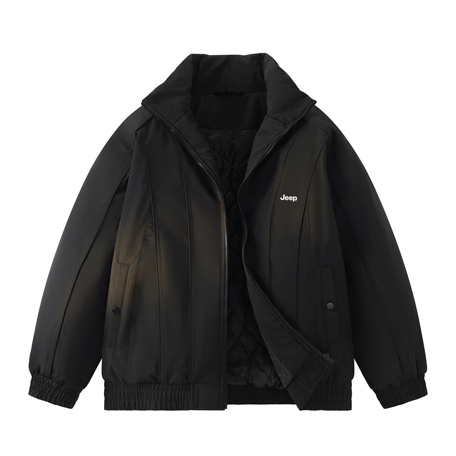 

Пуховик Unisex Stand Collar Thickened Jeep, черный