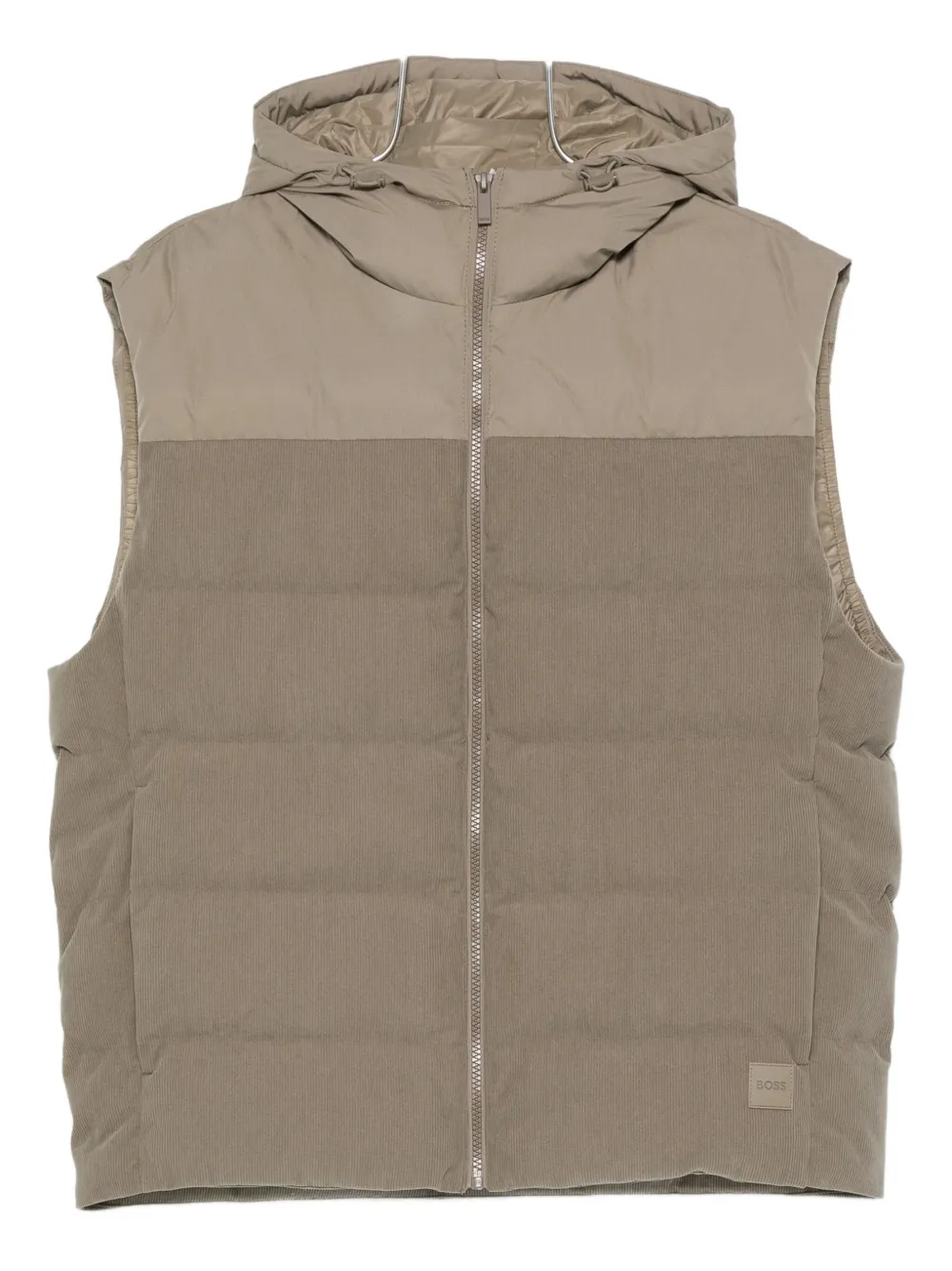 

Жилет с капюшоном и вставками Boss, коричневый