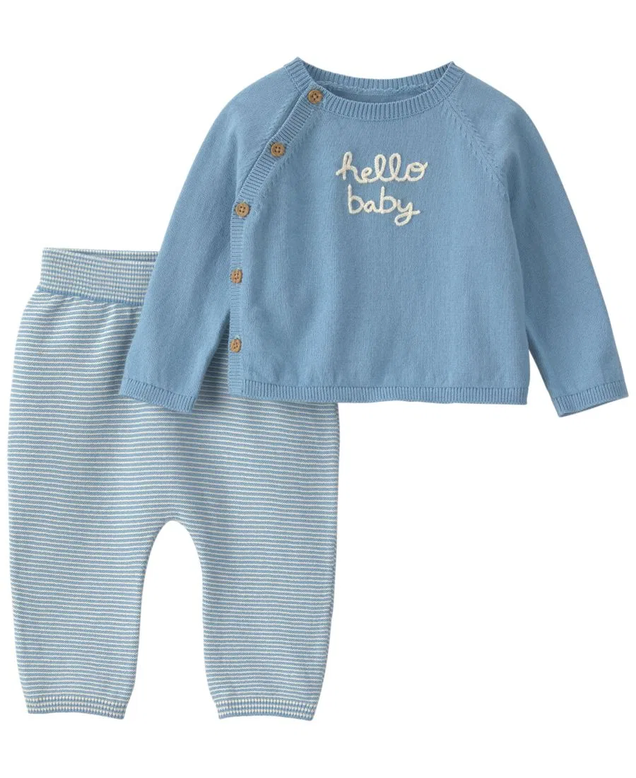 Комплект из лонгслива и брюк с принтом Hello Baby Carter's, Blue