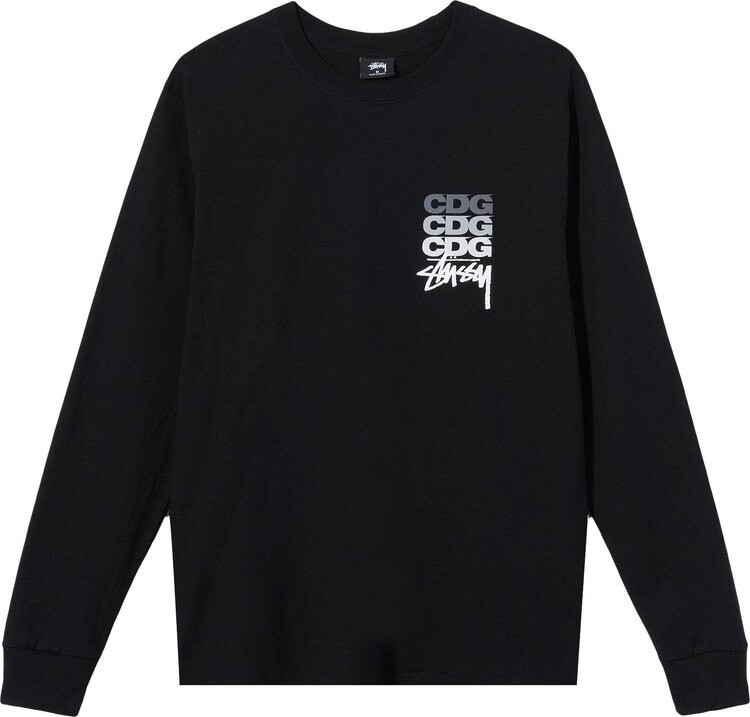 

Футболка Stussy x Comme des Garçons Dot Long-Sleeve T-Shirt 'Black', черный