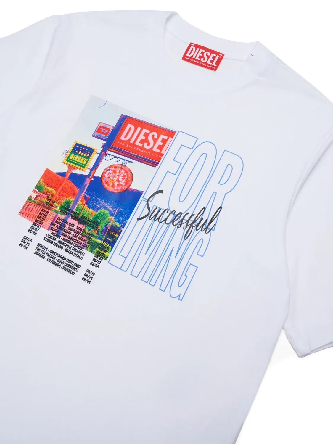 Футболка с графичным принтом и логотипом Diesel Kids, белый — фото 3