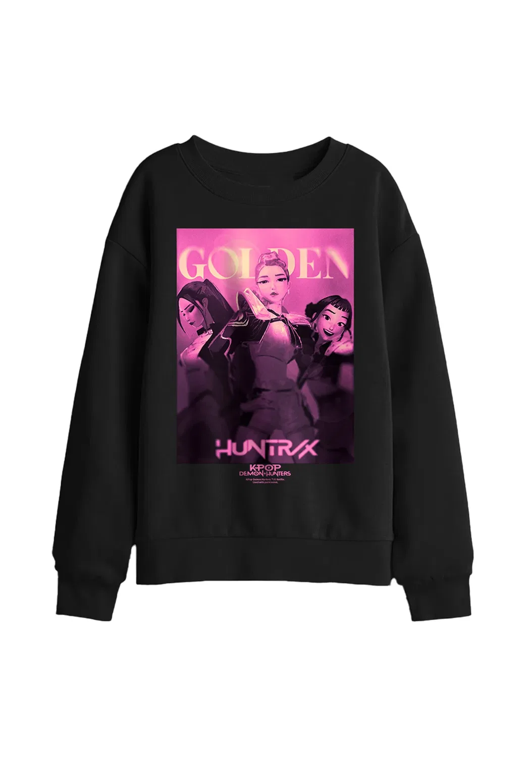 K-Pop охотники на демонов, охотница на демонов, толстовка Huntrix, золотой постер, розовый, унисекс Netflix, Black