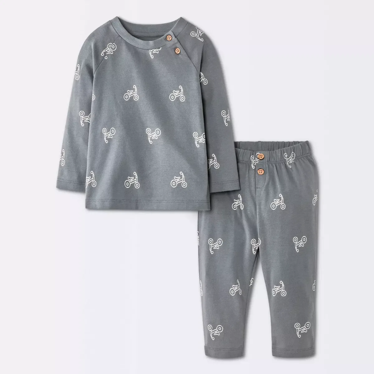 Детский комплект из футболки с длинным рукавом и штанов NEWBORN, Charcoal Gray