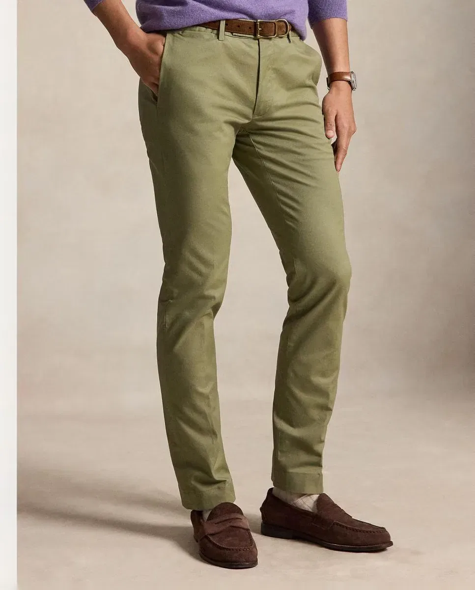 Мужские брюки чинос slim fit эластичные Polo Ralph Lauren, Verde Salvia — фото 2