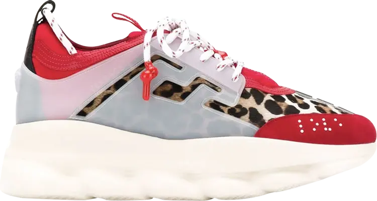 

Кроссовки Versace Chain Reaction Red Leopard Print, красный