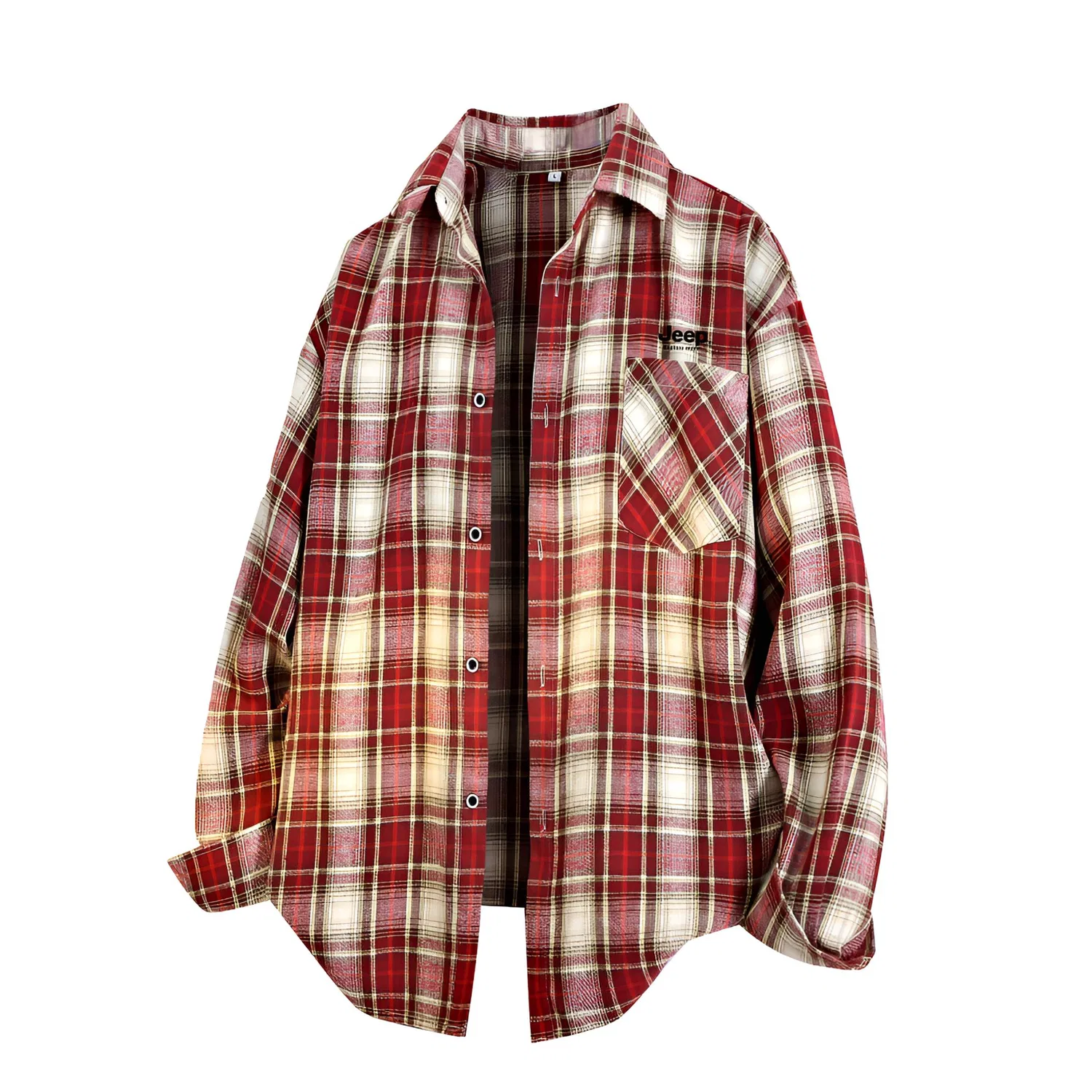 Детская рубашка с воротником, прямой крой, модель Red Plaid, Jeep, Red Plaid