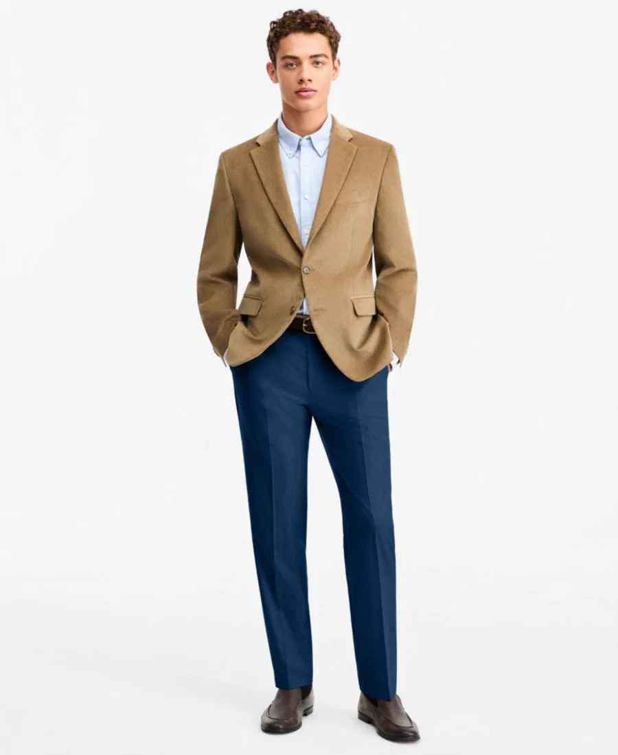 Мужской пиджак из вельвета с локтевыми заплатками Modern Fit Tommy Hilfiger, Taupe — фото 2