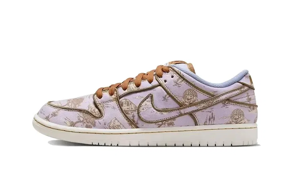Детские кроссовки с принтом SB Dunk Low Premium Pastoral Print Nike, Hellgrau Gold