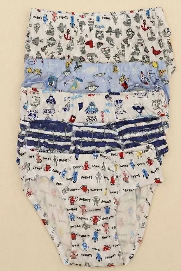 Детский комплект трусов для мальчиков с принтом 5-Pack baby boy cotton underwear set Tutku, Multicolor — фото 3