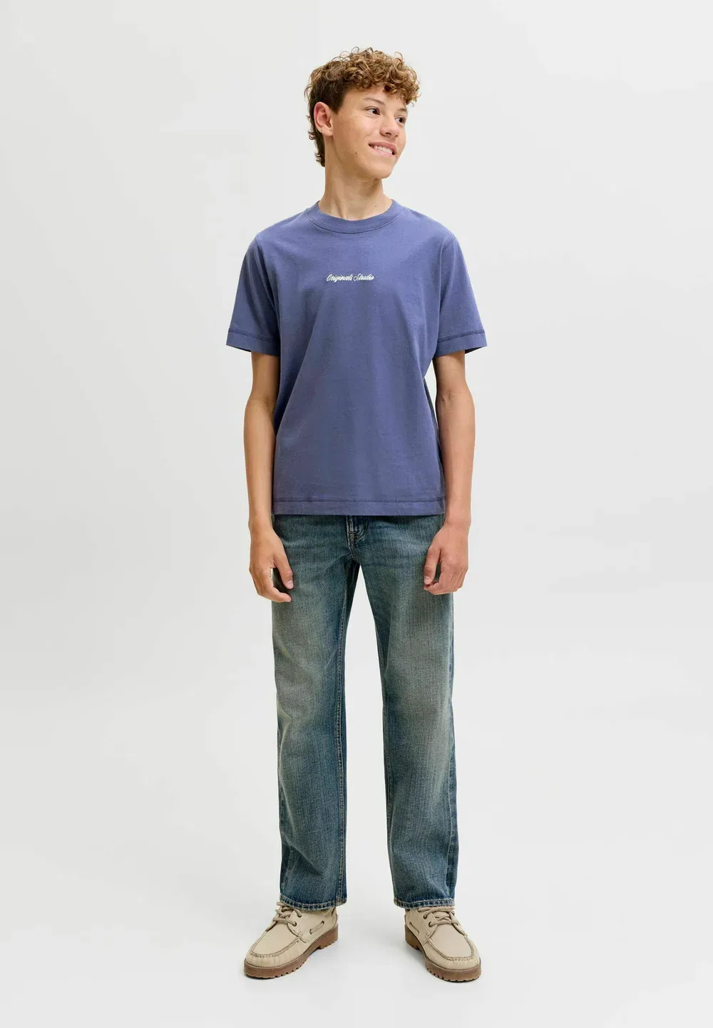 Jornorrebro emb tee ss cn noos jnr - print t-shirt Jack & Jones Junior, Crown Blue