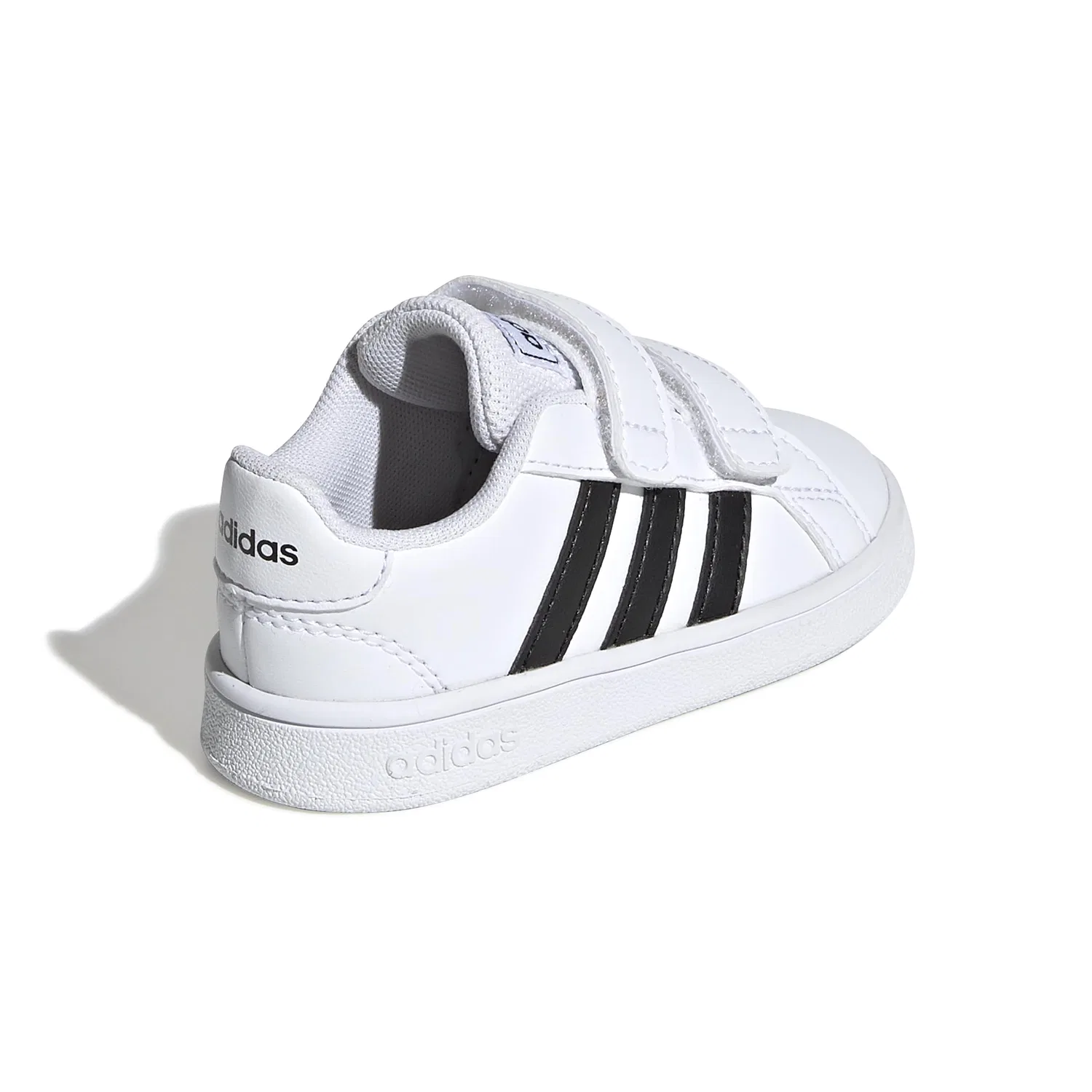 Детские кроссовки на липучках Grand Court I Adidas, White Core Black White — фото 4