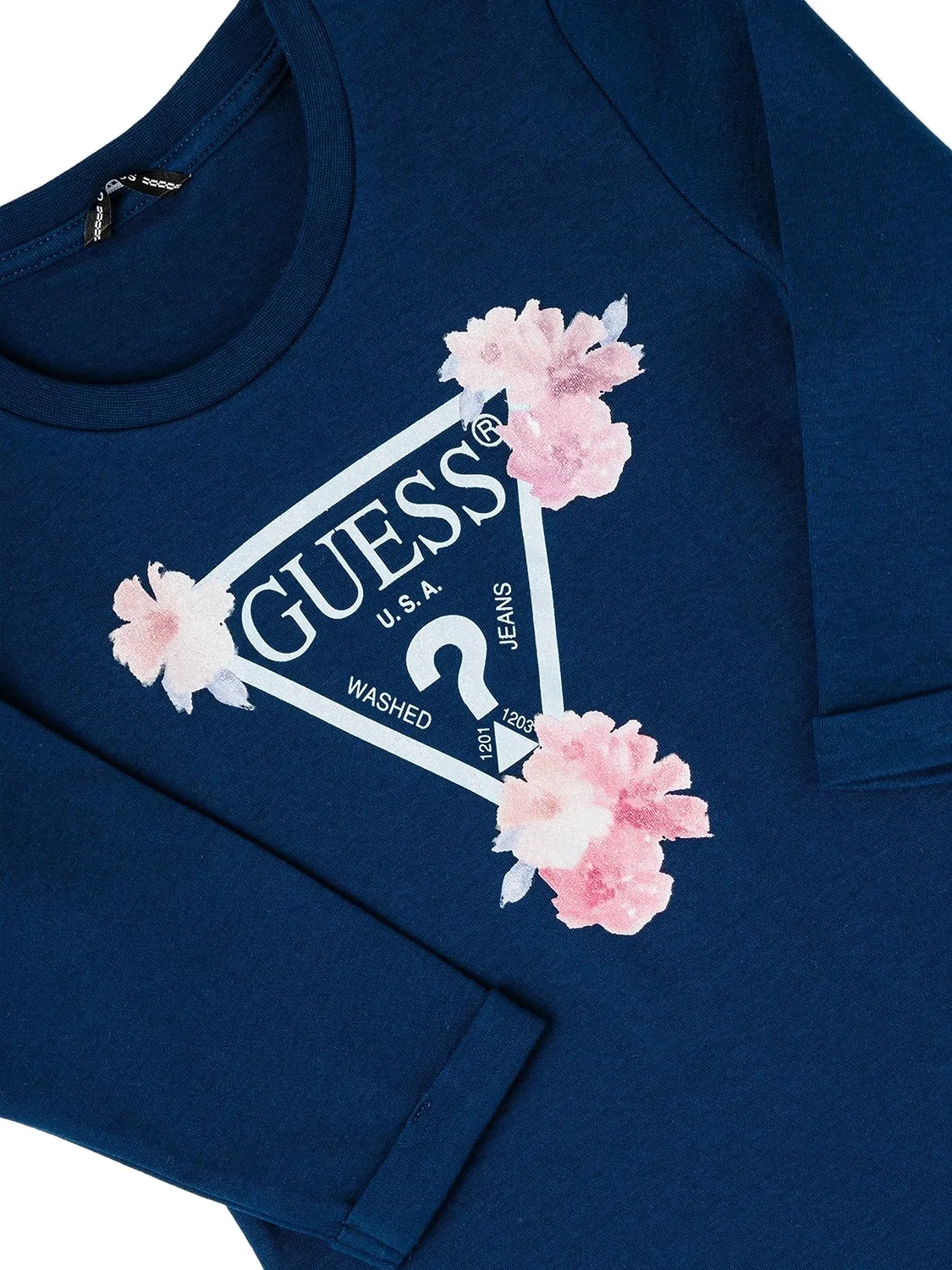 Платье с рукавами три четверти и принтом логотипа Guess Usa, синий — фото 3