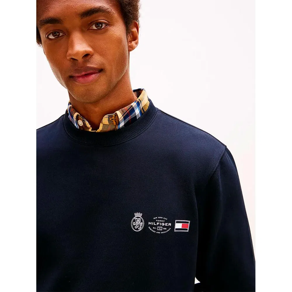 Мужской свитшот с круглым вырезом Small Crest Outline Tommy Hilfiger, Desert Sky — фото 4