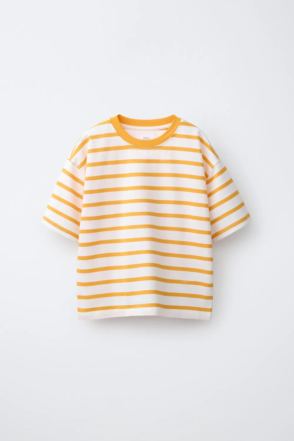 Плотная полосатая футболка ZARA, Orange