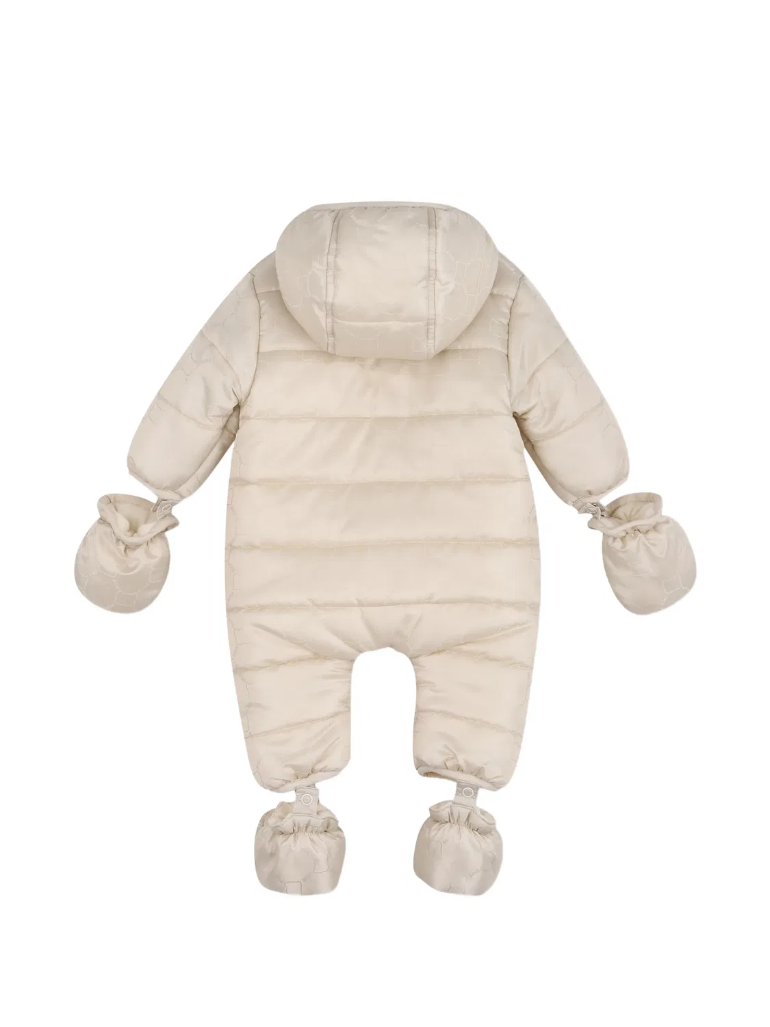 Стеганый комбинезон с логотипом Boss Kidswear, нейтральные цвета — фото 2
