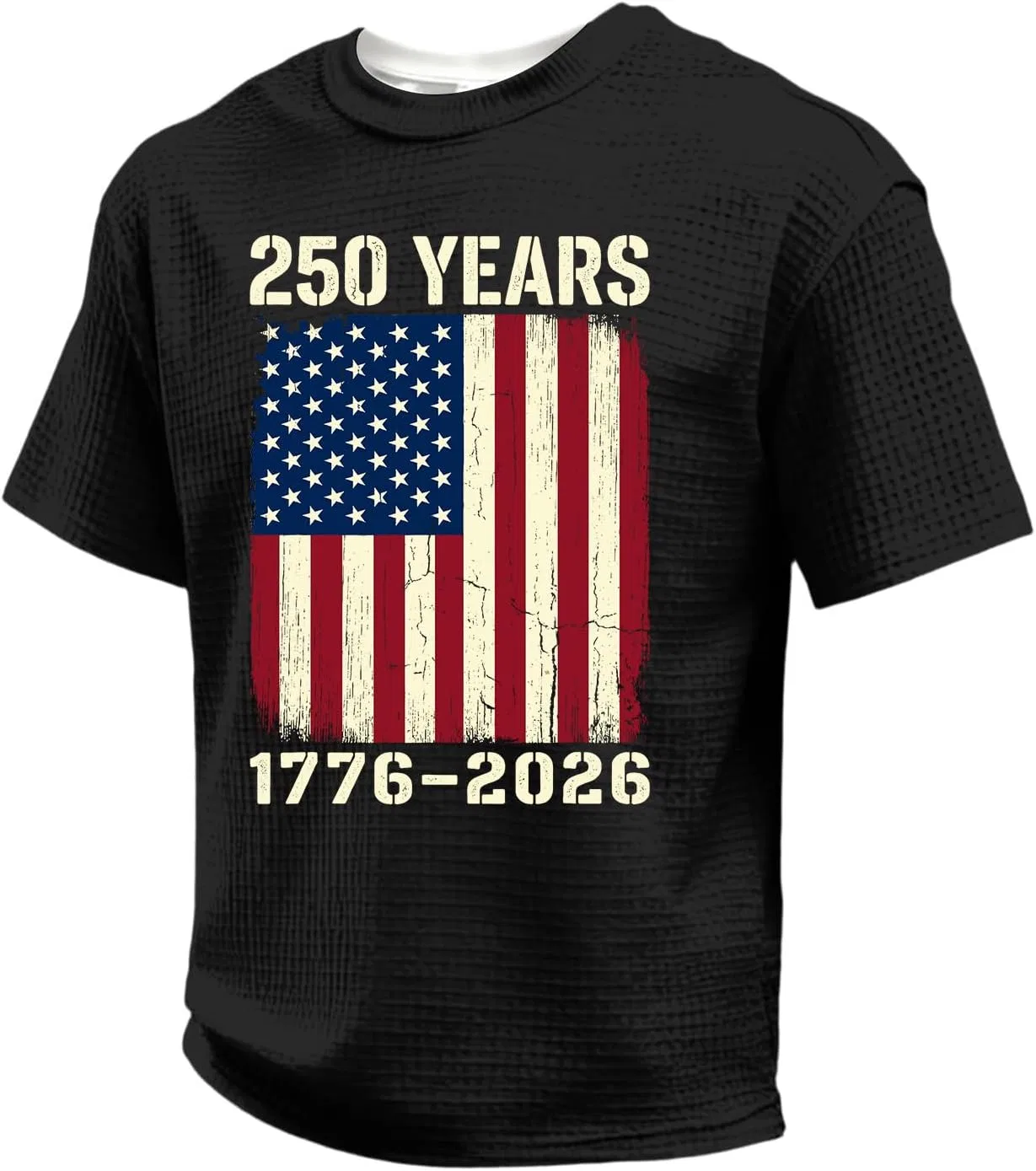 Мужская футболка с американским флагом 250 лет, Black