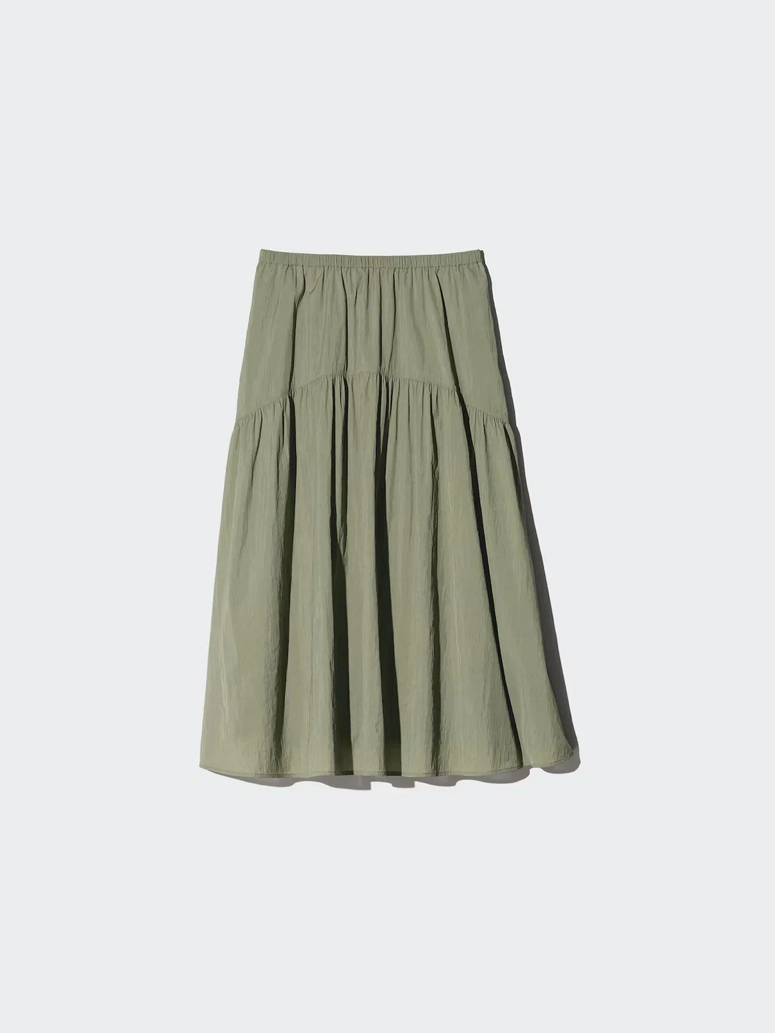 Юбка Uniqlo, со сборками, белый — фото 3