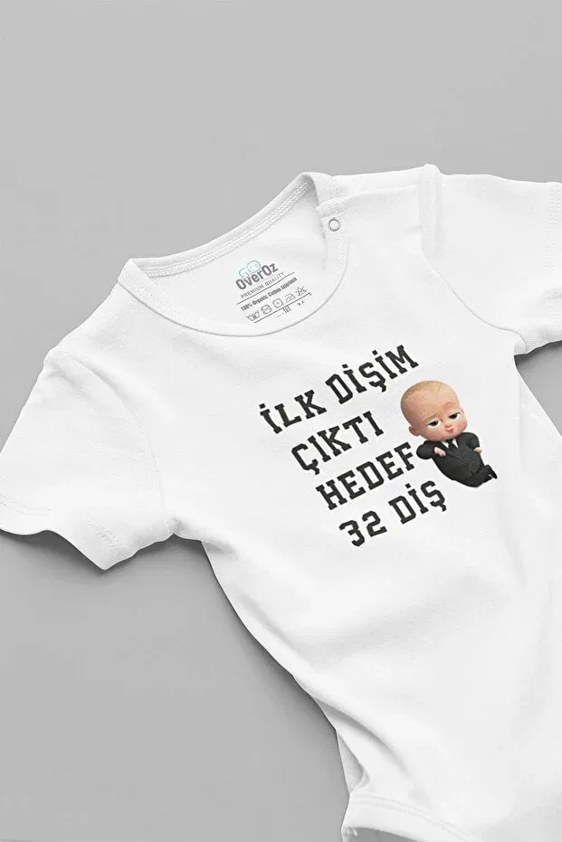 Детское боди с коротким рукавом Boss Baby My First Tooth Came Out Overoz, White