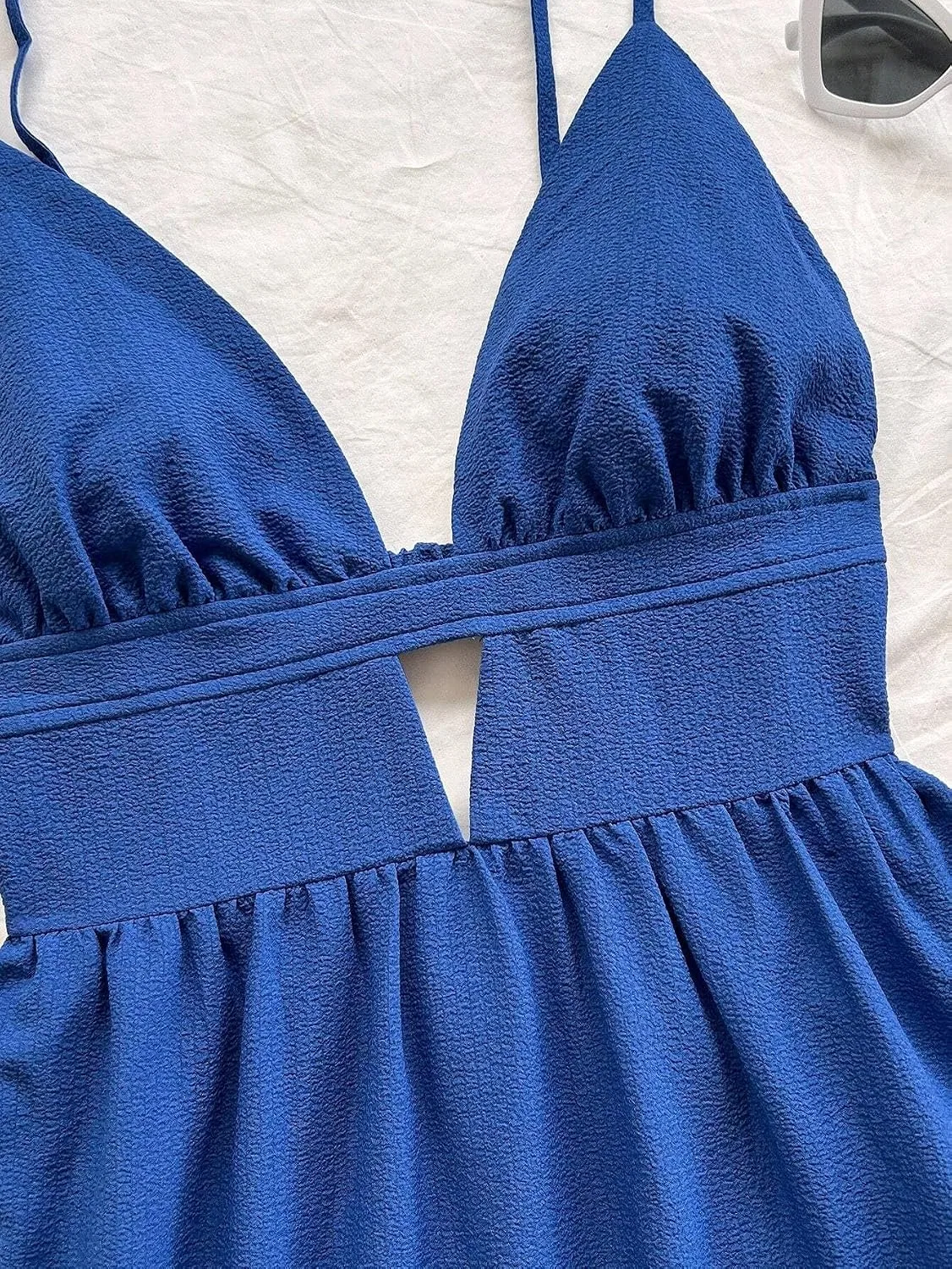 Женское повседневное платье на бретелях с вырезом Royal Blue — фото 4