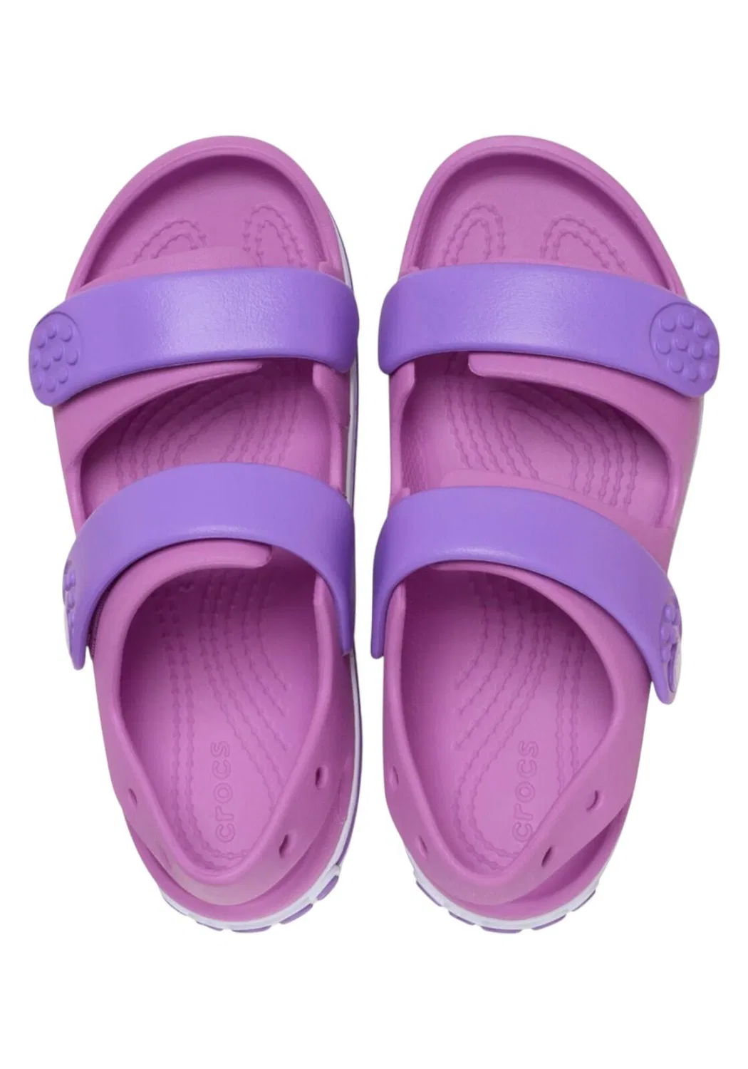 Детские сандалии для девочек Crocs, Цвет Violett / Schwarz / Dunkelgrau — фото 4