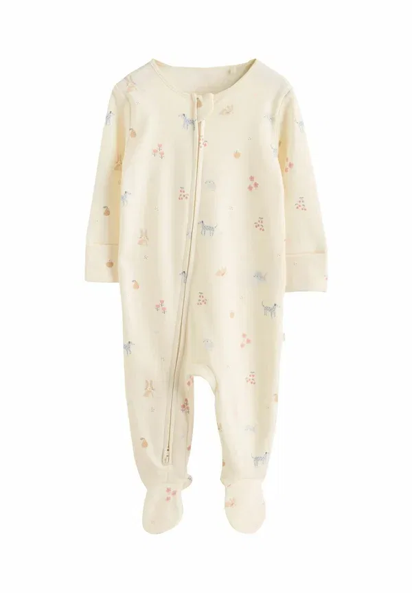 Комплект из 5 боди с принтом Animals Regular fit two way zip sleep suit Next, Multi Pastel Character, мультиколор — фото 4