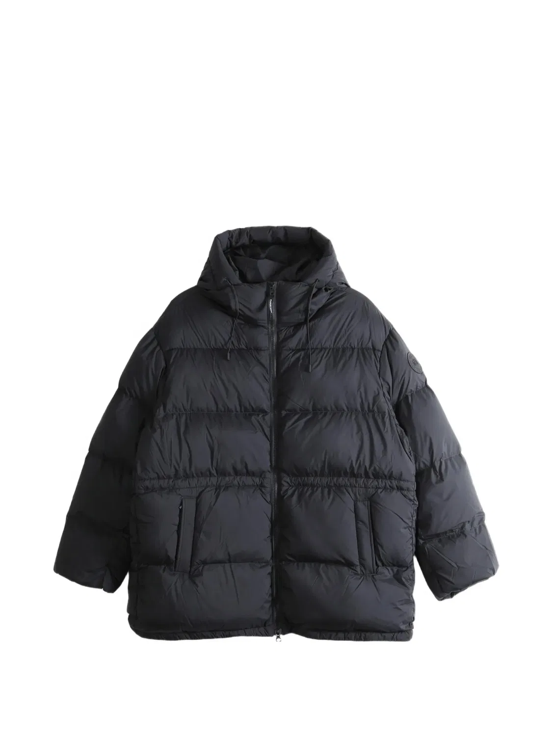 Стеганое пальто с кулиской черного цвета Canada Goose, черный