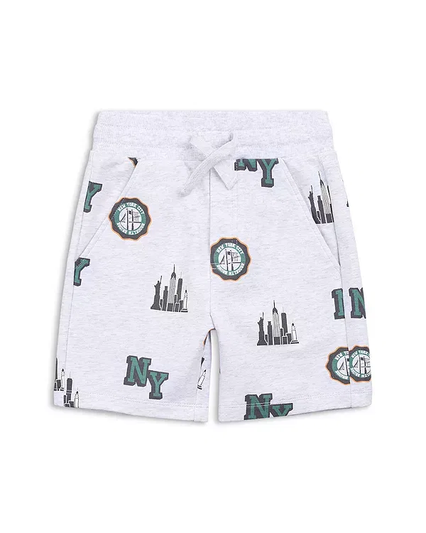 Детские шорты для мальчиков с принтом NYC Skyline Miles The Label, Light Heather