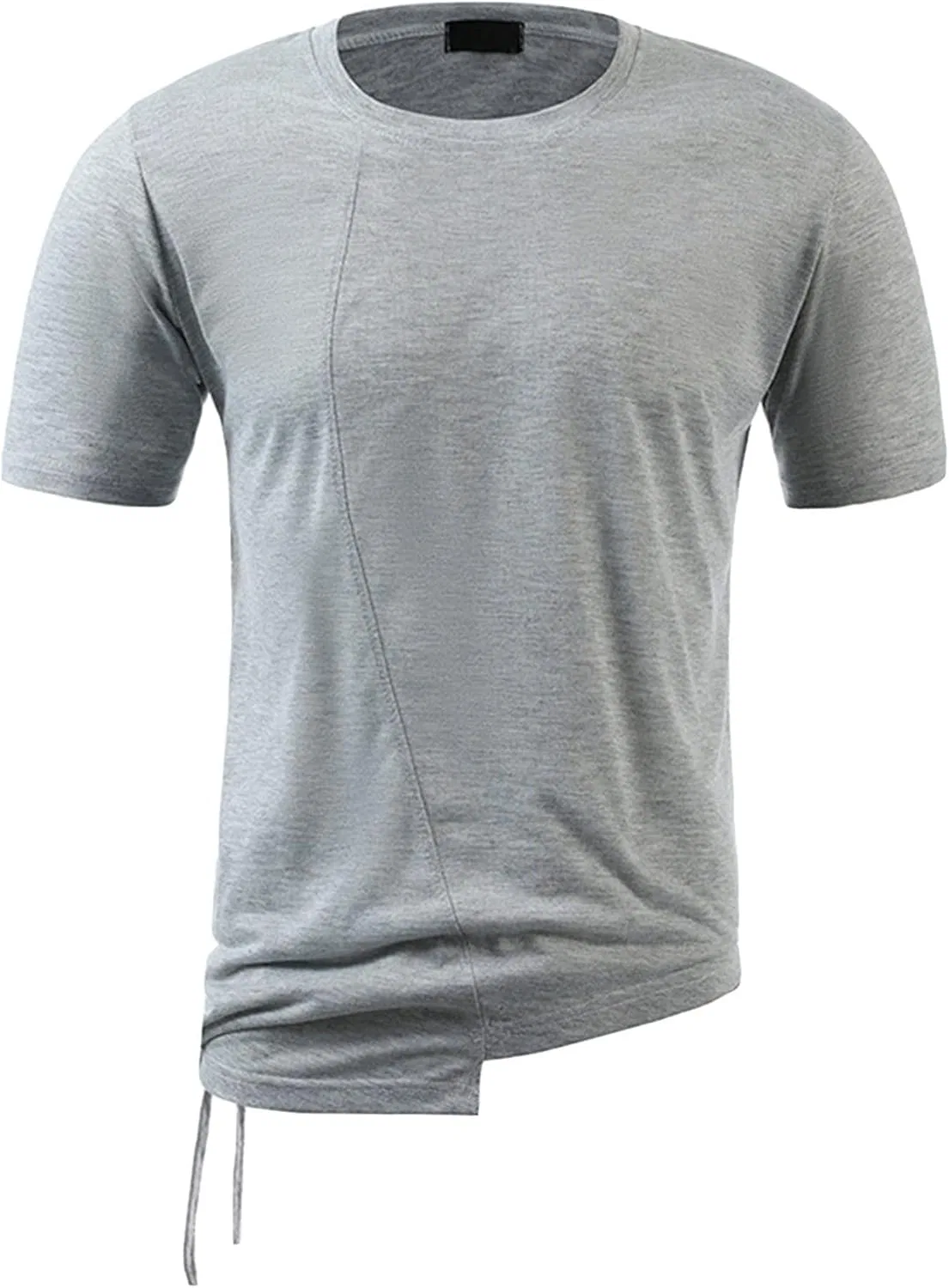 Мужская футболка с круглым вырезом и кулиской Generic, Light Grey