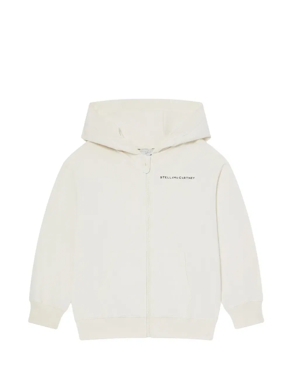 Худи на молнии с логотипом Stella McCartney Kids, бежевый