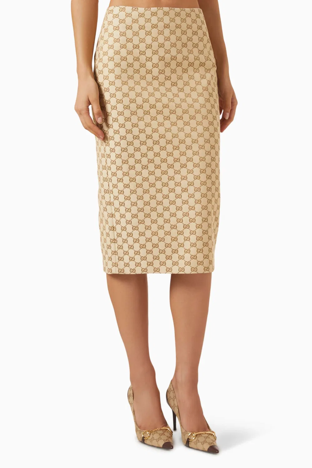 Юбка миди хлопковая GG Midi Skirt Gucci