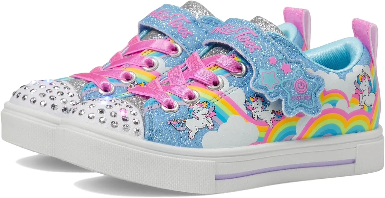 Детские кроссовки для девочек Twinkle Sparks Jumpin' Clouds Skechers, Blue/Multi