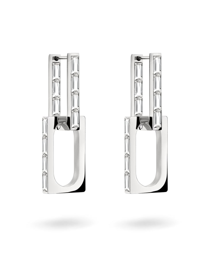 

LIEBESKIND BERLIN Праздничные мини-серьги-кольца с блестками, серебристые