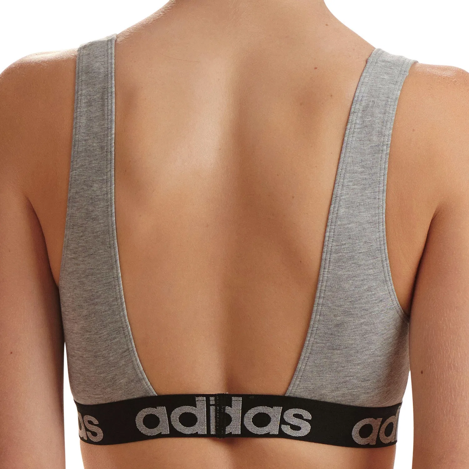 Женский спортивный бюстгальтер с быстросохнущей тканью Scoop Bralette Adidas, Grau — фото 2