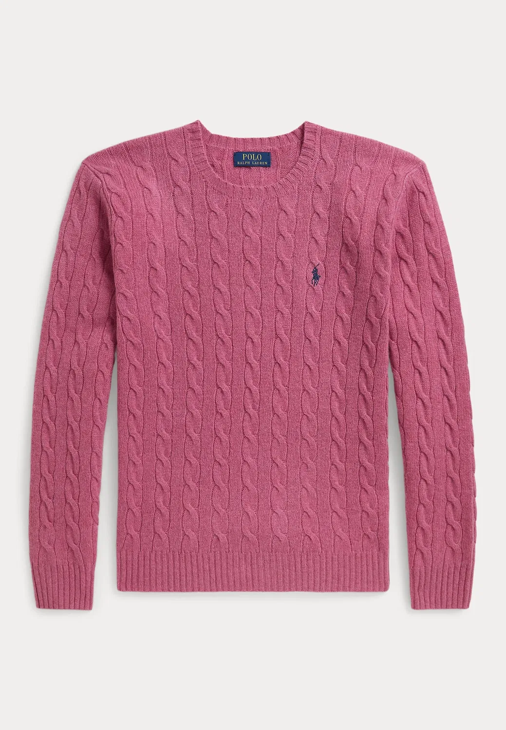 Свитер-Джемпер крупной вязки из шерсти и кашемира Polo Ralph Lauren, Thulian Pink Heather — фото 4