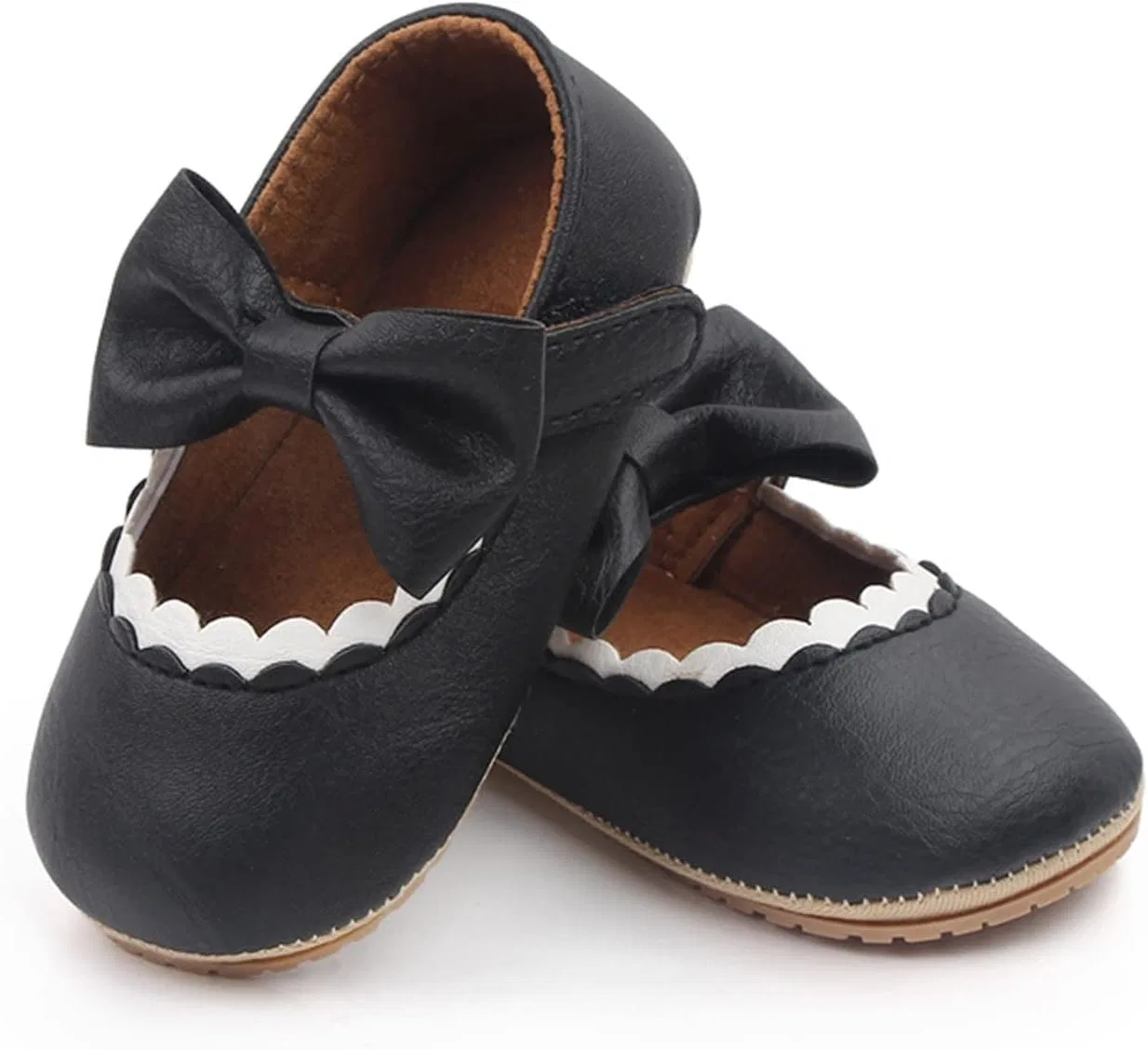 Детские туфли Мэри Джейн для девочек с бантом, модель Bowknot Dress Party, Black — фото 4